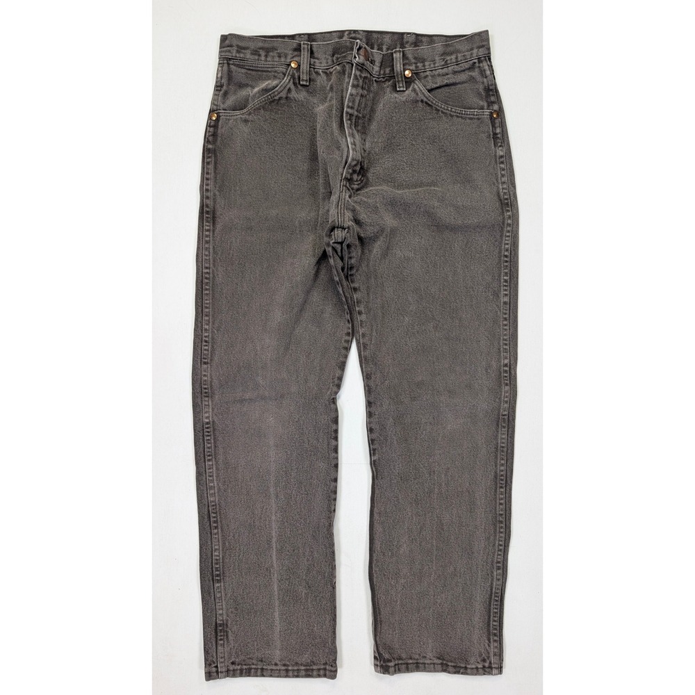 Wrangler Cowboy Cut Mens Jeans 34x30 Charcoal Gray Straight Leg Western Denim